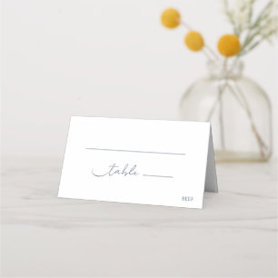 Carte De Placement Simple Elegant Marine Bleu Mariage de script moder