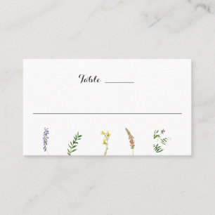 Carte De Placement Simple Floral Bohème Fleurs Sauvages Mariage