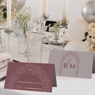 Carte De Placement Simple Mariage Porte Rouge Floral