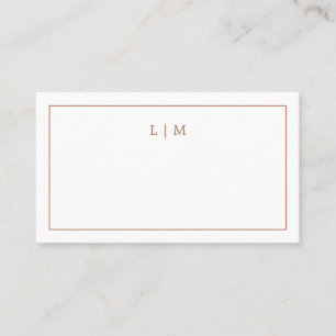 Carte De Placement Simple Monogramme Élégant en Terre Cuite pour Mari