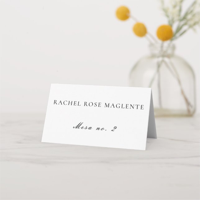 Carte De Placement Simple propre langue espagnole Boda Mariage Place (Devant)