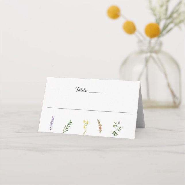 Carte De Placement Simple Russe Floral Boho Fleur sauvage Mariage (Devant)