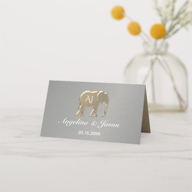 Carte De Placement Simple Silver Wedding (Dos)