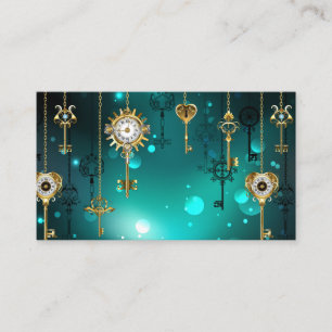 Carte De Placement Skeleton Keys on Green Background