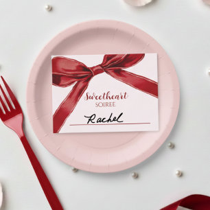 Carte De Placement Soirée Chérie Élégant Nœud Jour de la Saint-Valent