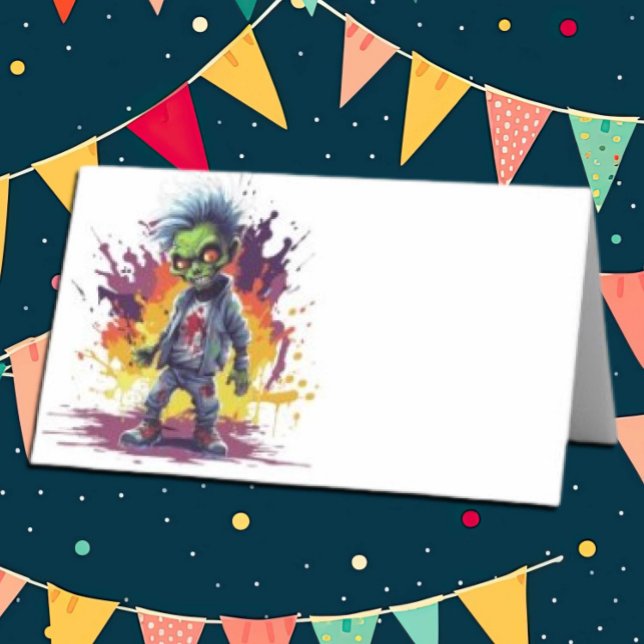 Carte De Placement soirée pour enfants sur le thème du zombie (Zombie Walkers,  Your birthday party won't be complete without an array of gruesome zombie props! )