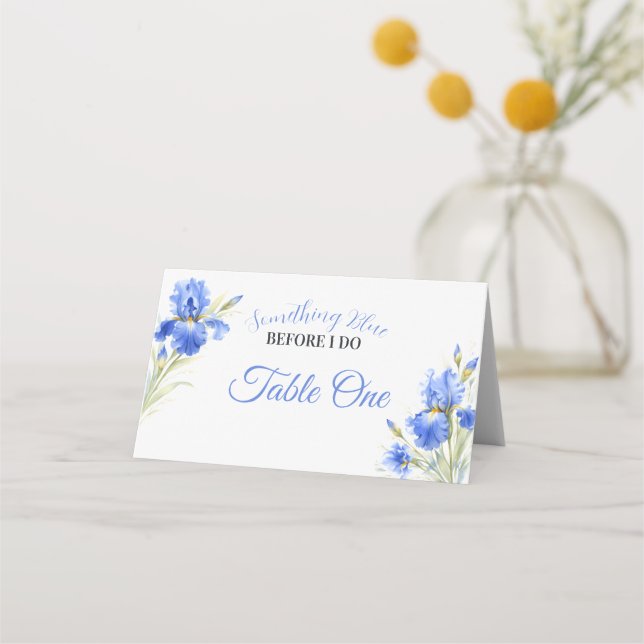 Carte De Placement Something Blue Bridal Shower Table Number (Devant)