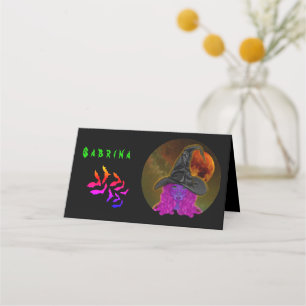 Carte De Placement Sorcière Halloween personnalisée