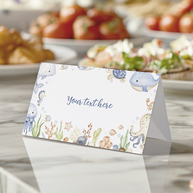 Carte De Placement Sous la mer Océan Animaux Garçon Anniversaire tent (Créateur téléchargé)