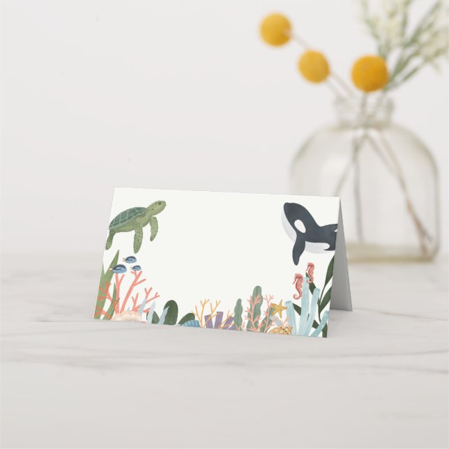 Carte De Placement Sous l'océan marin Anniversaire ou Baby shower (Devant)