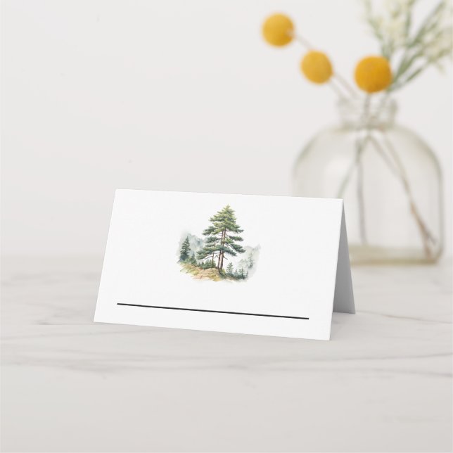 Carte De Placement Splendeur hiver Noël Arbre de Noël Fête (Devant)