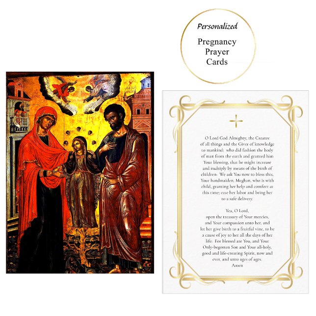 Carte De Placement St. Anna, Joachim, Theotokos Pregnancy Pray Card (Créateur téléchargé)