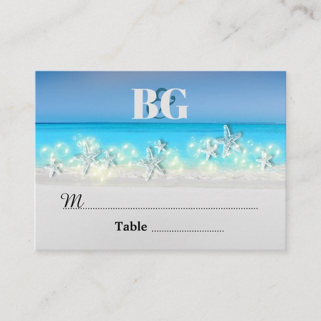 Carte De Placement Starfish paradis eaux bleues table tropicale non (Devant)