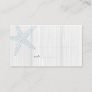 Carte De Placement Starfish Rustic Beach Wood Blue Grey