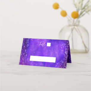 Carte De Placement Starry Night Galaxy Purple Aquarelle Numéro de tab