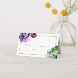 Carte De Placement Succulents violets avec Mariage de ligne de bronza