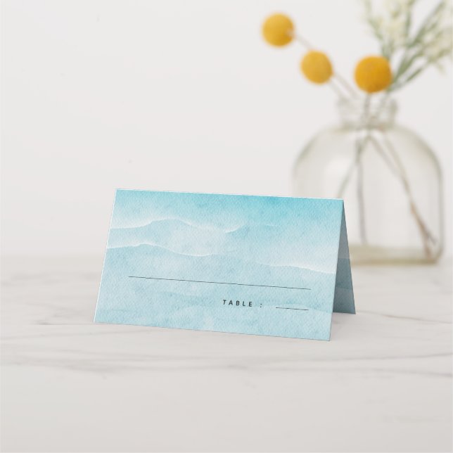 Carte De Placement Summer Blue Ocean Beach Mariage Carte de lieu (Devant)
