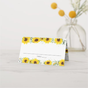 Carte De Placement Sunflower Floral Douche Nom du client Carte Place