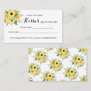 Carte De Placement Sunflowers Combien de baisers Fête des mariées car