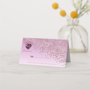 Carte De Placement Sweet 16 Anniversaire Rose Parties scintillant or