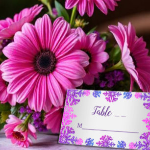 Carte De Placement Sweet 16 Flocon de neige hivernal Anniversaire