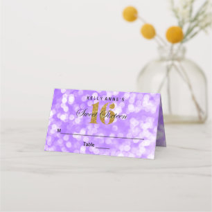 Carte De Placement Sweet 16 Parties scintillant Bokeh Lights Custom P