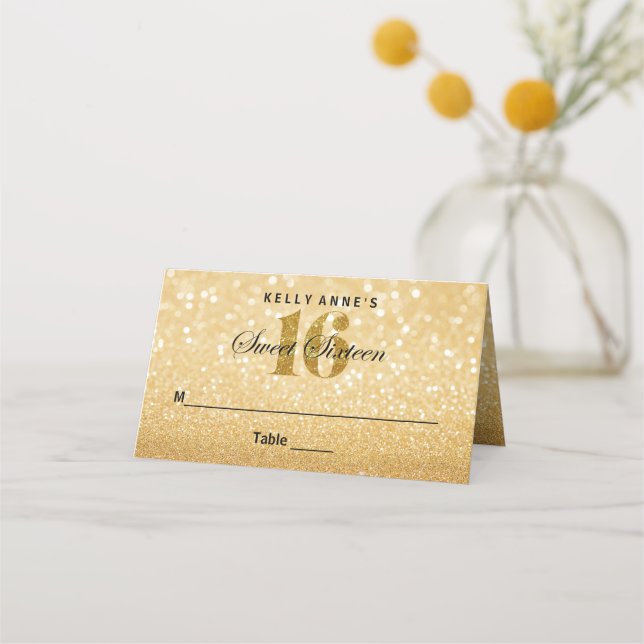 Carte De Placement Sweet 16 Parties scintillant Bokeh Lights Custom P (Devant)