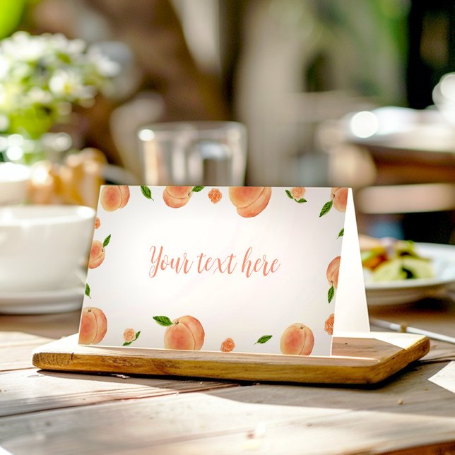 Carte De Placement Sweet As A Peach 1er Birthday Food Place Card (Créateur téléchargé)