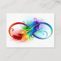 Symbole d'infini avec plume arc-en-ciel