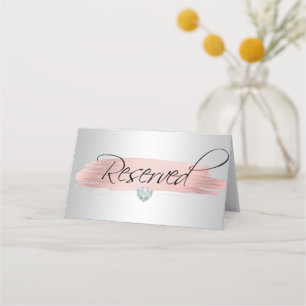 Carte De Placement Symbole rose Gold Foil Blanc Noir RÉSERVÉ