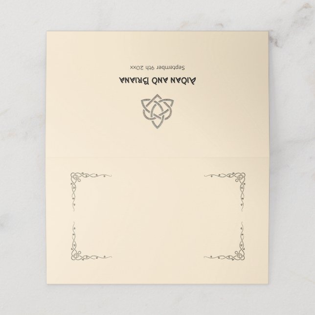 Carte De Placement Symboles celtiques et feuillage vierge (Extérieur déplié)