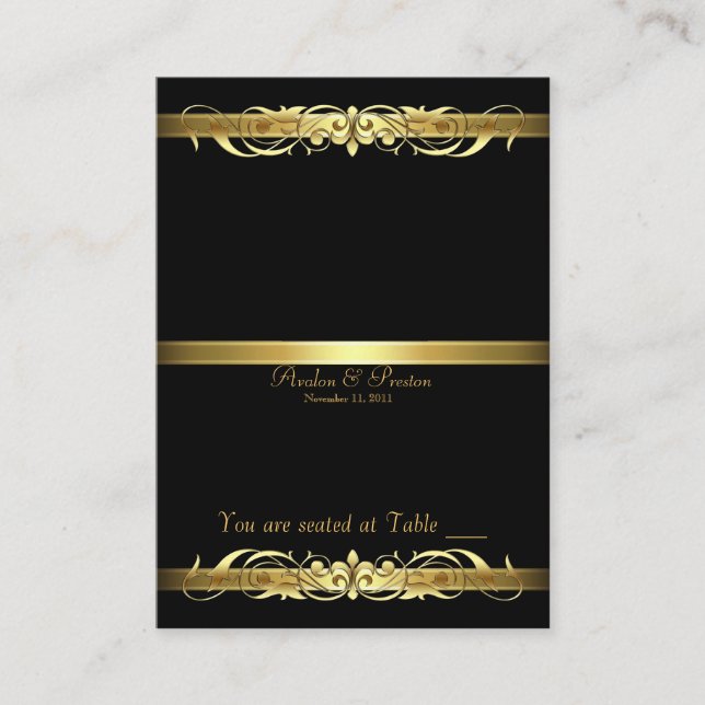 Carte De Placement Table de défilement en or noir Grand-Duchesse (Devant)