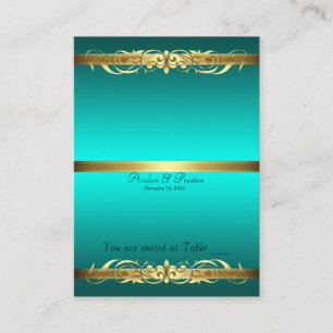 Carte De Placement Table de défilement Turquoise et or Grand Duchess