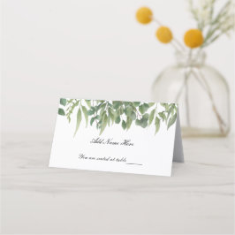 Carte De Placement Table de feuillage vert Feuille rustique