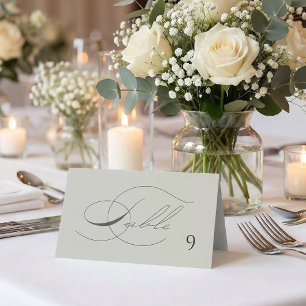 Carte De Placement Table de mariage à monogramme de branche d'olive v