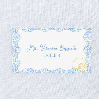 Carte De Placement Table de Mariage méditerranéen chic citron sur mes