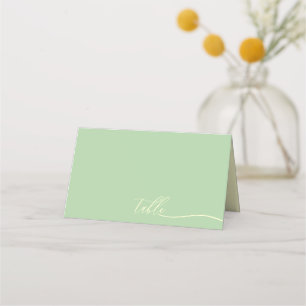 Carte De Placement Table de salle à manger claire en pistache et crèm