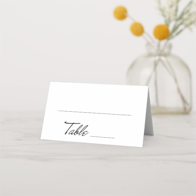 Carte De Placement Table de script rétro (Devant)