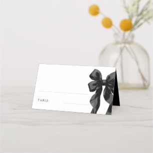 Carte De Placement Table élégante de baby shower avec nœud noir