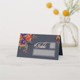 Carte De Placement Table et nom de lieu floral gothique élégant