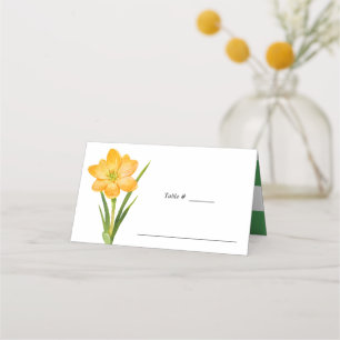 Carte De Placement Table mariage à la mode en crocus jaune