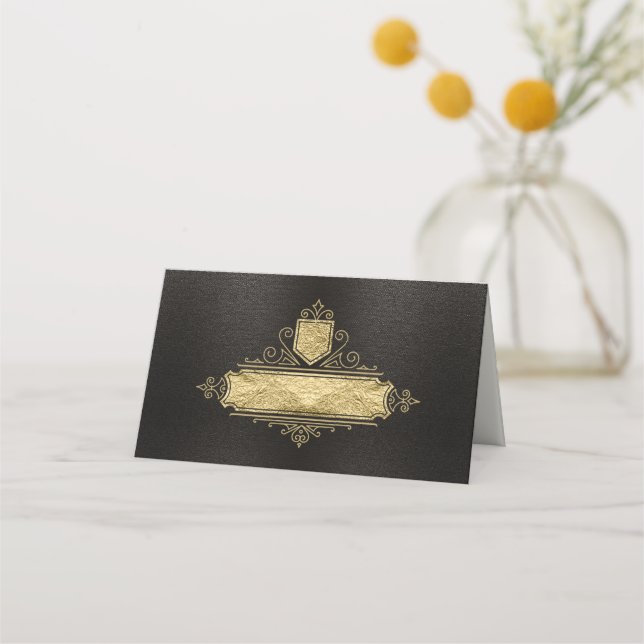Carte De Placement Table Mariage Gold Filigree fin ID871 (Devant)