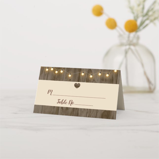 Carte De Placement Table Mariage Rustic Barn Wood (Devant)
