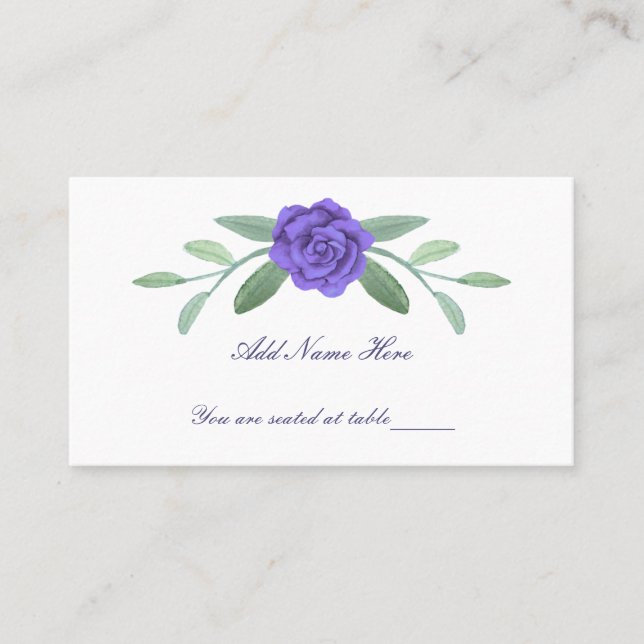 Carte De Placement Tableau de feuillage bleu violet Floral (Devant)