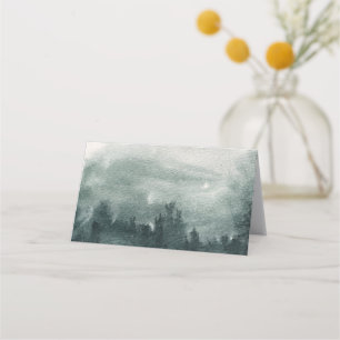 Carte De Placement Tableau d'escorte du paysage forestier Abstrait