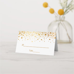 Carte De Placement Tableau Mariage Faux Gold Foil Confetti Dots