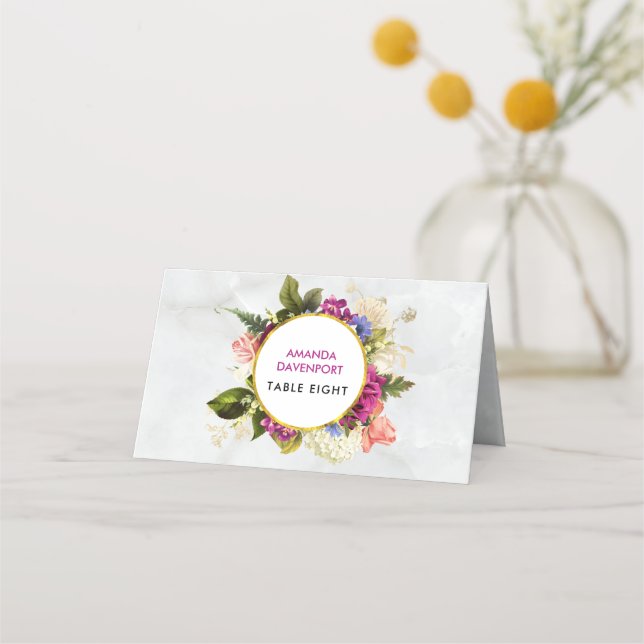 Carte De Placement Tableau Mariage Pretty Rose Aquarelle (Devant)