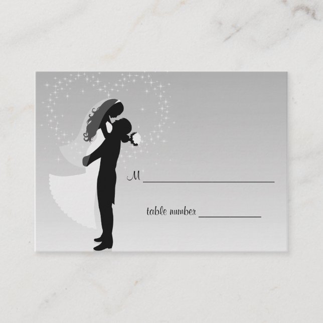 Carte De Placement Tableau Mariage Silver Ombre (Devant)