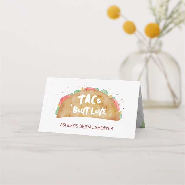 Carte De Placement Taco 'Bout Love Mariage Fête de Fiançailles Fiesta (Devant)