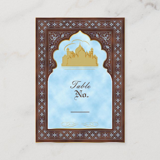 Carte De Placement Taj Mahal - Style bohémien oriental (Devant)